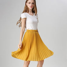 Load image into Gallery viewer, ANASUNMOON Women Chiffon Pleated Skirt Vintage High Waist Tutu Skirts Womens Saia Midi Rokken 2016 Summer Style Jupe Femme Skirt
