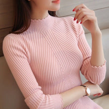 Load image into Gallery viewer, Knitted Sweater Turtleneck Women Winter Autumn 2018 Long Sleeve Female  Slim Thin Ladies Tops Women's Pullovers Pull Femme Hiver
