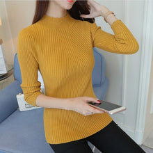 Load image into Gallery viewer, Knitted Sweater Turtleneck Women Winter Autumn 2018 Long Sleeve Female  Slim Thin Ladies Tops Women's Pullovers Pull Femme Hiver

