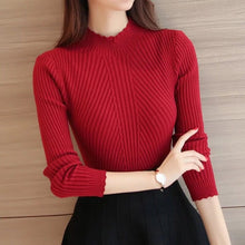 Load image into Gallery viewer, Knitted Sweater Turtleneck Women Winter Autumn 2018 Long Sleeve Female  Slim Thin Ladies Tops Women's Pullovers Pull Femme Hiver
