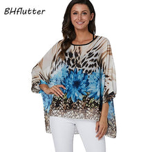 Load image into Gallery viewer, BHflutter Women Blouses Plus Size 2019 New Style Batwing Casual Summer Blouse Shirt Woman Boho Chiffon Shirts Tops Chemise Femme

