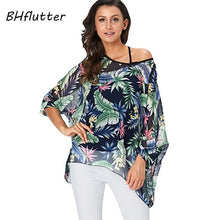 Load image into Gallery viewer, BHflutter Women Blouses Plus Size 2019 New Style Batwing Casual Summer Blouse Shirt Woman Boho Chiffon Shirts Tops Chemise Femme
