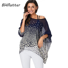 Load image into Gallery viewer, BHflutter Women Blouses Plus Size 2019 New Style Batwing Casual Summer Blouse Shirt Woman Boho Chiffon Shirts Tops Chemise Femme
