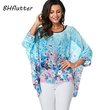 Load image into Gallery viewer, BHflutter Women Blouses Plus Size 2019 New Style Batwing Casual Summer Blouse Shirt Woman Boho Chiffon Shirts Tops Chemise Femme
