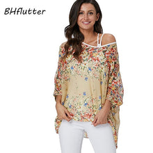 Load image into Gallery viewer, BHflutter Women Blouses Plus Size 2019 New Style Batwing Casual Summer Blouse Shirt Woman Boho Chiffon Shirts Tops Chemise Femme
