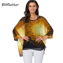 Load image into Gallery viewer, BHflutter Women Blouses Plus Size 2019 New Style Batwing Casual Summer Blouse Shirt Woman Boho Chiffon Shirts Tops Chemise Femme
