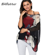 Load image into Gallery viewer, BHflutter Women Blouses Plus Size 2019 New Style Batwing Casual Summer Blouse Shirt Woman Boho Chiffon Shirts Tops Chemise Femme
