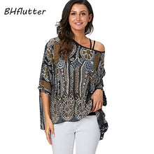 Load image into Gallery viewer, BHflutter Women Blouses Plus Size 2019 New Style Batwing Casual Summer Blouse Shirt Woman Boho Chiffon Shirts Tops Chemise Femme
