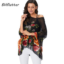 Load image into Gallery viewer, BHflutter Women Blouses Plus Size 2019 New Style Batwing Casual Summer Blouse Shirt Woman Boho Chiffon Shirts Tops Chemise Femme
