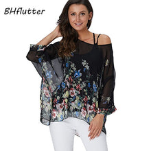 Load image into Gallery viewer, BHflutter Women Blouses Plus Size 2019 New Style Batwing Casual Summer Blouse Shirt Woman Boho Chiffon Shirts Tops Chemise Femme

