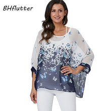 Load image into Gallery viewer, BHflutter Women Blouses Plus Size 2019 New Style Batwing Casual Summer Blouse Shirt Woman Boho Chiffon Shirts Tops Chemise Femme

