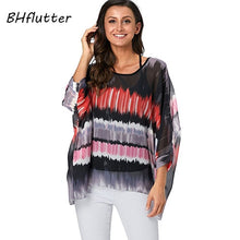 Load image into Gallery viewer, BHflutter Women Blouses Plus Size 2019 New Style Batwing Casual Summer Blouse Shirt Woman Boho Chiffon Shirts Tops Chemise Femme
