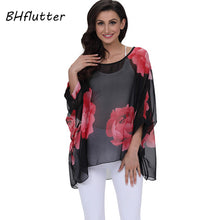 Load image into Gallery viewer, BHflutter Women Blouses Plus Size 2019 New Style Batwing Casual Summer Blouse Shirt Woman Boho Chiffon Shirts Tops Chemise Femme
