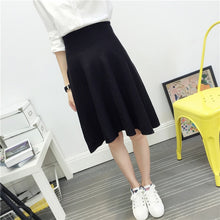 Load image into Gallery viewer, 2019 New Sexy Women Knitted Skirt Autumn Winter Solid High Waist Midi Skirts A-Line Pleated Skirt Female Jupe Saia High Quality
