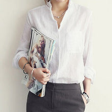 Load image into Gallery viewer, shintimes White Blouse Women Chemise Femme Thin Through Long Sleeve Shirt 2019 Summer Ladies Tops Womens Clothing Dames Kleding
