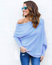 Load image into Gallery viewer, MISAUU Sexy Off Shoulder Knitted Sweater Women Fashion Pullovers Knitwear Autumn Winter 2018 White jumper pull femme Plus Size
