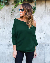 Load image into Gallery viewer, MISAUU Sexy Off Shoulder Knitted Sweater Women Fashion Pullovers Knitwear Autumn Winter 2018 White jumper pull femme Plus Size
