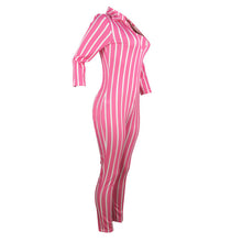 Load image into Gallery viewer, Sexy bodysuit tracksuit rompers womens jumpsuit long sleeve skinny striped print slim casual overalls combinaison femme
