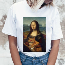 Load image into Gallery viewer, Kawaii Cat Funny Cartoon T Shirt Women Harajuku Ullzang Cute T-shirt 90s Fashion Korean Style Tshirt Lovely Print Top Tee Female
