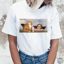Load image into Gallery viewer, Kawaii Cat Funny Cartoon T Shirt Women Harajuku Ullzang Cute T-shirt 90s Fashion Korean Style Tshirt Lovely Print Top Tee Female
