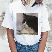 Load image into Gallery viewer, Kawaii Cat Funny Cartoon T Shirt Women Harajuku Ullzang Cute T-shirt 90s Fashion Korean Style Tshirt Lovely Print Top Tee Female
