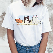 Load image into Gallery viewer, Kawaii Cat Funny Cartoon T Shirt Women Harajuku Ullzang Cute T-shirt 90s Fashion Korean Style Tshirt Lovely Print Top Tee Female

