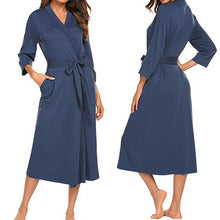 Load image into Gallery viewer, 2019 Summer Sexy Women Robes Cotton Lightweight Long RobeSoft Sleepwear V-Neck Loungewear party bathrobe bridesmaid robes
