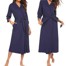 Load image into Gallery viewer, 2019 Summer Sexy Women Robes Cotton Lightweight Long RobeSoft Sleepwear V-Neck Loungewear party bathrobe bridesmaid robes

