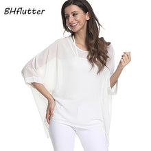 Load image into Gallery viewer, BHflutter Women Blouses Plus Size 2019 New Style Batwing Casual Summer Blouse Shirt Woman Boho Chiffon Shirts Tops Chemise Femme
